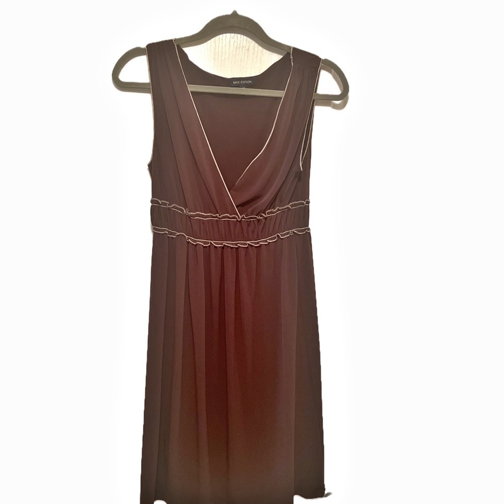 Max Studio Deep Brown Sleeveless Midi Dress